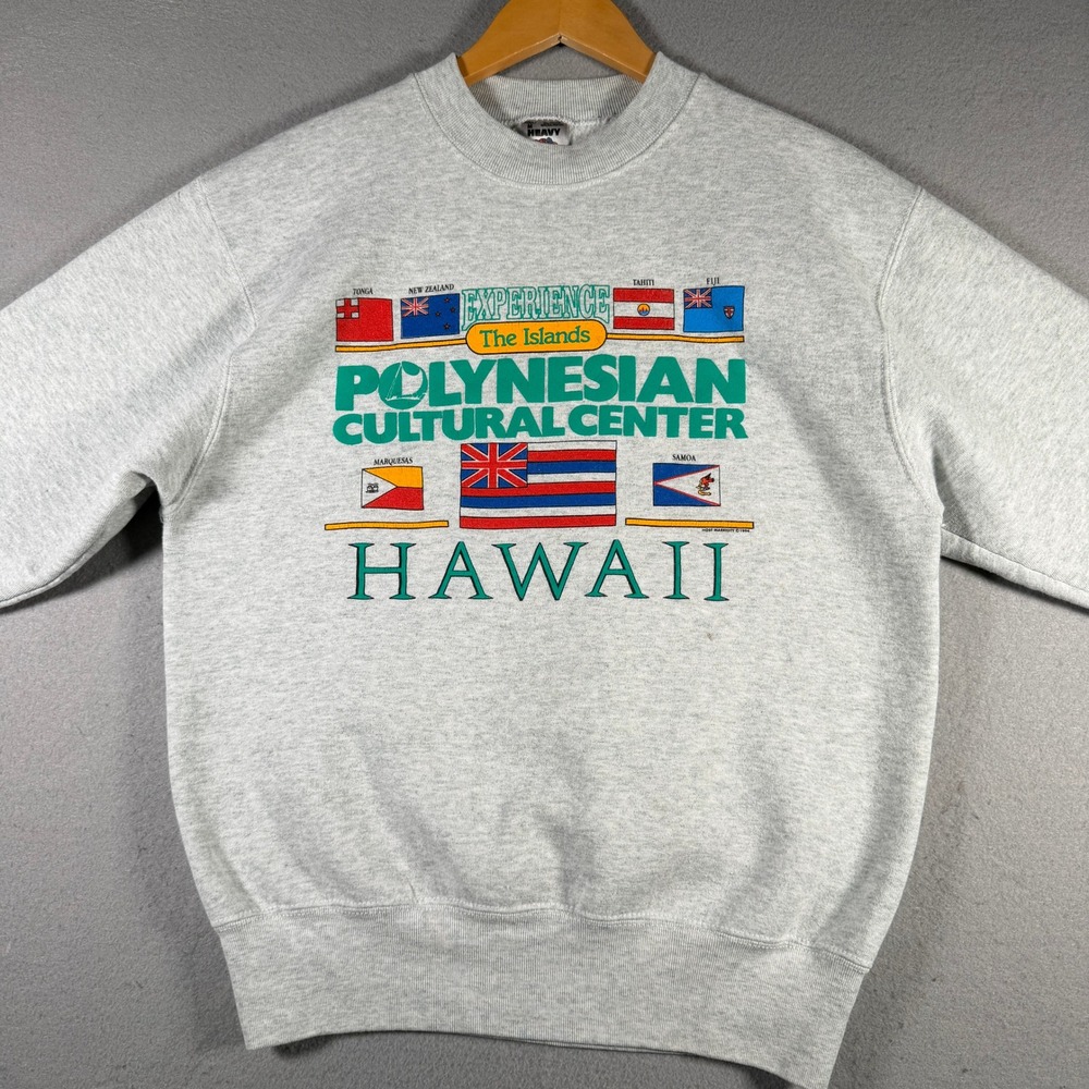 Fruit of the Loom Polynesian Cultural Center Hawaii Sweatshirt Gray Mens Medium - Picture 3 of 15